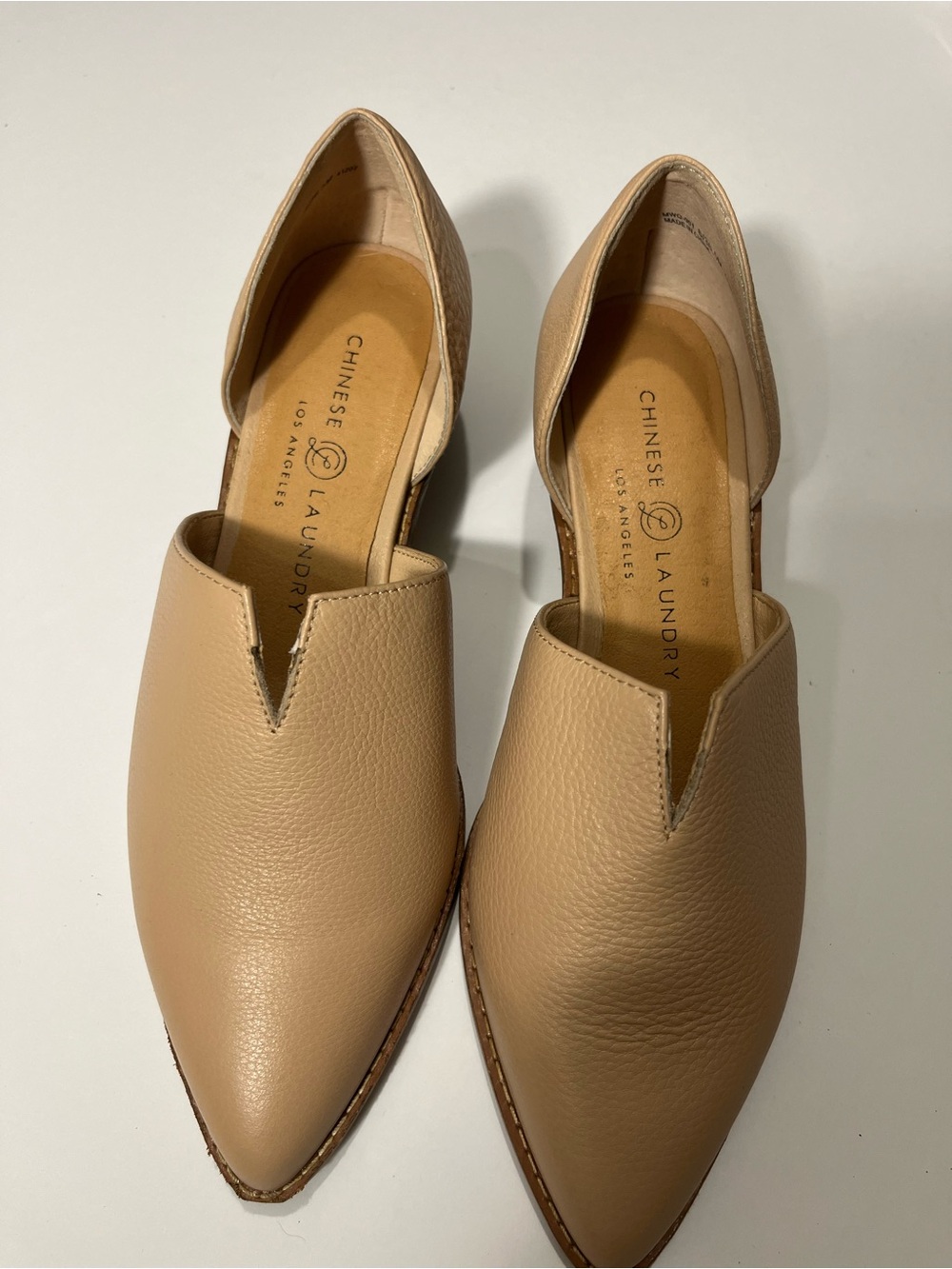 Chinese Laundry Taupe Pointed D'Orsay Flats